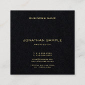 Neuer Beruflicher Premium-Black-Gold-Name Quadratische Visitenkarte (Rückseite)