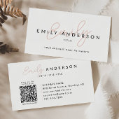 Neuer Beruflicher Rosa-Script-Name QR-Code Visitenkarte