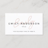 Neuer Beruflicher Rosa-Script-Name QR-Code Visitenkarte (Vorderseite)