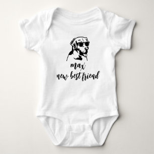 Neuer bester Freund Personalisiert Dog Name Baby G Baby Strampler