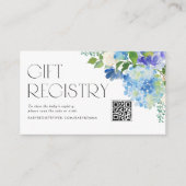 Neuer Blue Hydrangea Baby Showroom QR Code Registr Begleitkarte (Vorderseite)