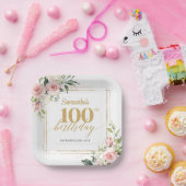 Neuer Blütenblütenröschchen Eukalyptus Gold 100. G Pappteller (Party)