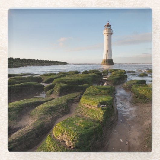 Neuer Brighton-Leuchtturm Glasuntersetzer (Vorderseite)