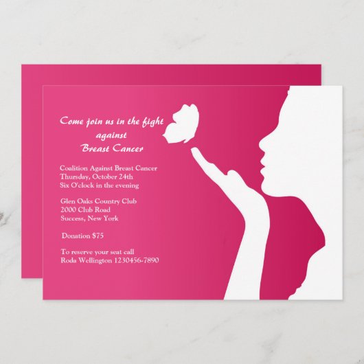 Neuer Brustkrebs-Fundraising-Initiative Einladung (Vorne/Hinten)