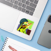 Neuer Cham auf dem Block – Jacksons Chamäleon Aufkleber (Laptop mit iPhone)
