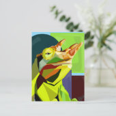 Neuer Cham auf dem Block – Jacksons Chamäleon  Postkarte (Stehend Vorderseite)