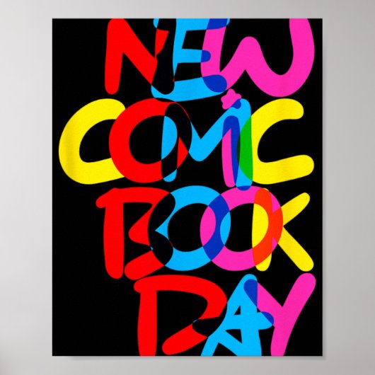 Neuer Comic-Tag (Überlappung) Poster (Vorne)