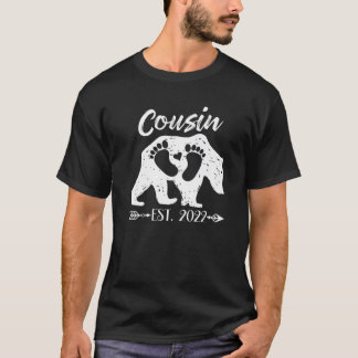 Neuer Cousin Bear Est 2022 Kinderdusche Ankündigun T-Shirt