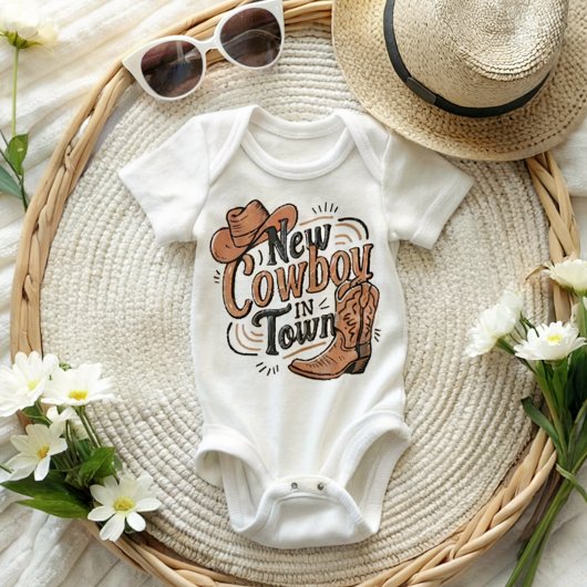 Neuer Cowboy in der Stadt Baby Strampler
