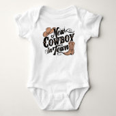 Neuer Cowboy in der Stadt Baby Strampler (Vorderseite)