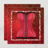 neuer Diamant CORSET RED BACHORETTE Einladung (Vorne/Hinten)