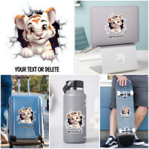 Neuer Durchbruch durch Loch Peeking Niedlich Tiger