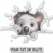 Neuer Durchbruch durch Loch Peeking Niedlicher Koa Aufkleber (Vorderseite)