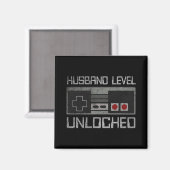 Neuer Ehemann Level freigeschaltet Gerade verheira Magnet (Vorderseite/Rückseite)