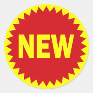 Neuer Einzelhandelsverkauf-Aufkleber Runder Aufkleber