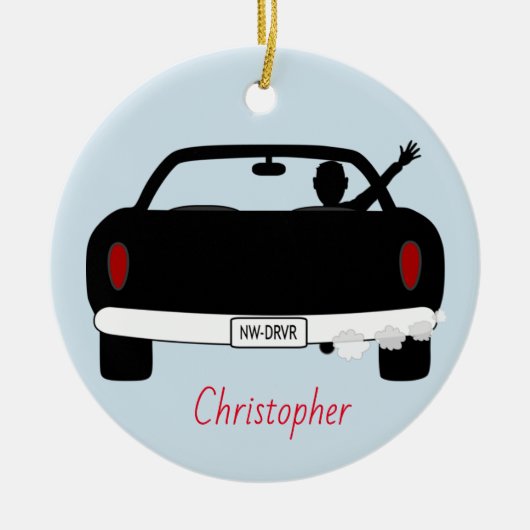 Neuer Fahrer auf der rechten Seite Boy Keramik Ornament (Vorne)