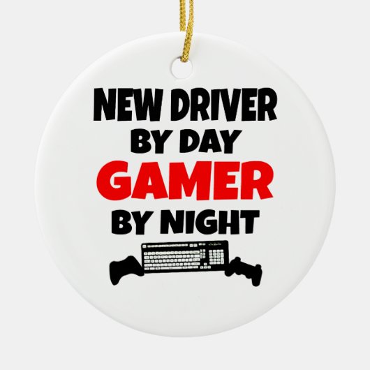 Neuer Fahrer bei Day Gamer by Night Keramik Ornament (Vorne)