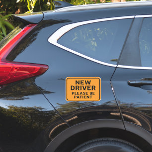 Neuer Fahrer - Bitte Seien Sie Geduldig Orange Wab Aufkleber