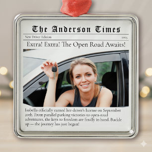 Neuer Fahrer Erstes Weihnachten Personalisierte Ze Ornament Aus Metall