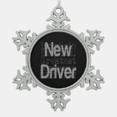 Neuer Fahrer-Extraordinator Schneeflocken Zinn-Ornament (Vorderseite)
