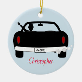 Neuer Fahrer-Jugendjunge personalisiert Keramikornament