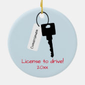 Neuer Fahrer-Jugendjunge personalisiert Keramikornament (Hinten)