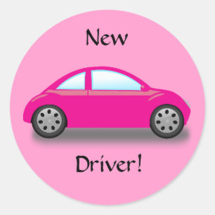 Neuer Fahrer Rosa Auto Aufkleber