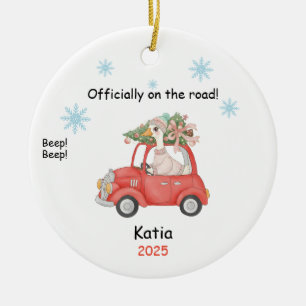 Neuer Fahrer Schmuck, Benutzerdefiniertes Geschenk Keramik Ornament