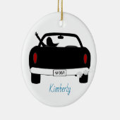 Neuer Fahrer-weibliches blaues personalisiertes Keramikornament (Rechts)