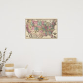 Neuer Fahrplan für die Eisenbahn in den Staaten Poster (Küche)