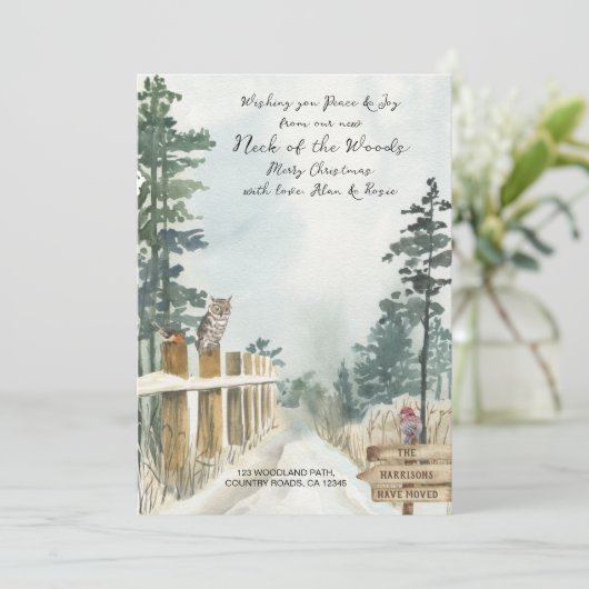 Neuer Fleck des Wald-Waldweges Winter-Bewegung Ankündigung (Stehend Vorderseite)