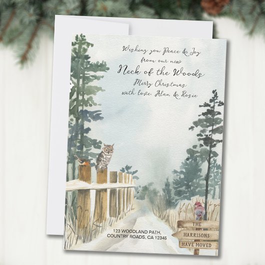 Neuer Fleck des Wald-Waldweges Winter-Bewegung Ankündigung