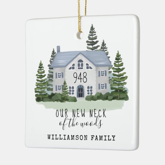 Neuer Fleck des Waldes erste Weihnachtsfest neue Z Keramikornament (Links)