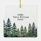 Neuer Fleck des Waldes erste Weihnachtsfest neue Z Keramikornament (Rückseite)