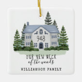 Neuer Fleck des Waldes erste Weihnachtsfest neue Z Keramikornament (Vorderseite)