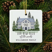 Neuer Fleck des Waldes erste Weihnachtsfest neue Z Keramikornament