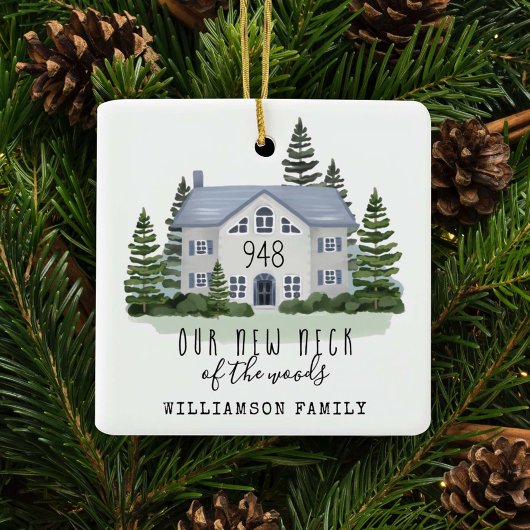 Neuer Fleck des Waldes erste Weihnachtsfest neue Z Keramikornament