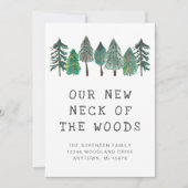 Neuer Fleck des Woods Family Foto Moving Ankündigung (Vorderseite)