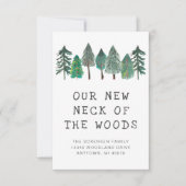 Neuer Fleck des Woods Family Foto Moving Ankündigung (Vorderseite)