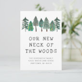 Neuer Fleck des Woods Family Foto Moving Ankündigung (Stehend Vorderseite)