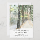 Neuer Fleck des Woods Rustic Winter Holiday Moving Ankündigung (Vorderseite)