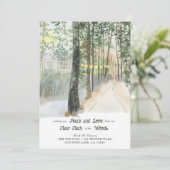 Neuer Fleck des Woods Rustic Winter Holiday Moving Ankündigung (Stehend Vorderseite)