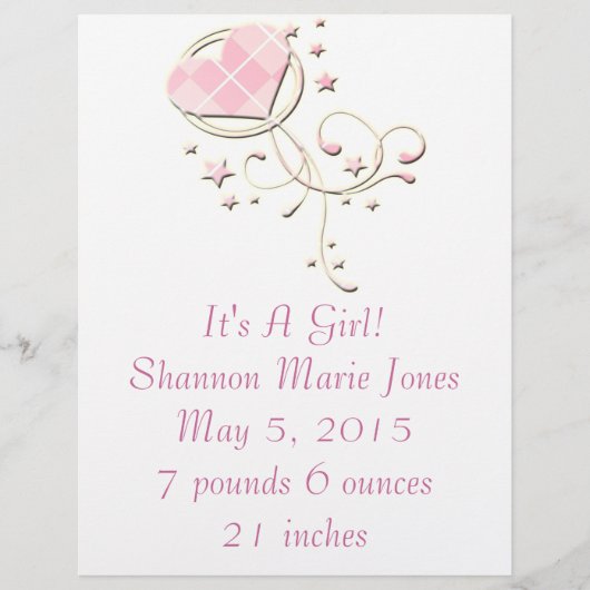 Neuer Flyer für die Ankündigung von Baby (Vorne)