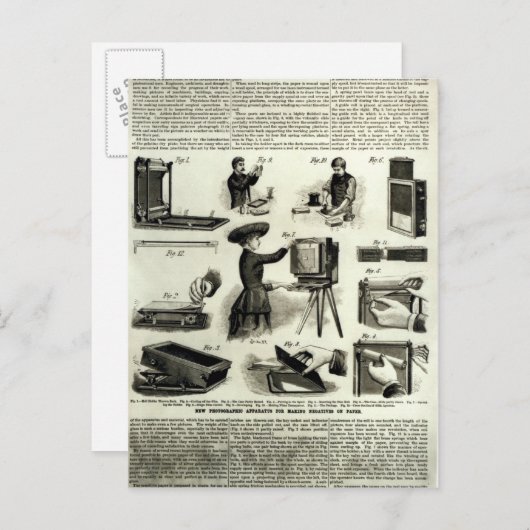 Neuer fotografischer Apparat Postkarte (Vorne/Hinten)