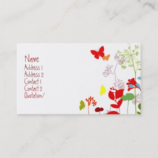 Neuer Frühling - besonders angefertigt Visitenkarte (Vorderseite)