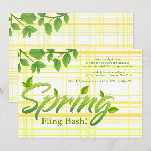 Neuer Frühling Einladung (Vorne/Hinten)