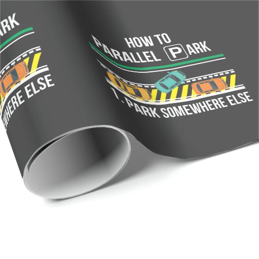Neuer Führerschein Parallel Park Geschenkpapier (Rolleneckpunkt)