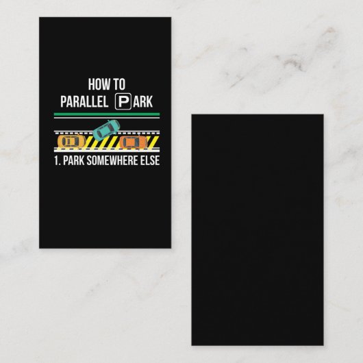 Neuer Führerschein Parallel Park Visitenkarte (Vorne/Hinten)