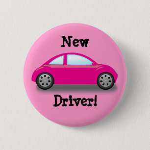 Neuer Führerschein Rosa Auto Knopf Button