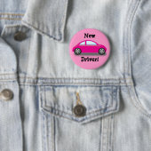 Neuer Führerschein Rosa Auto Knopf Button (Beispiel)